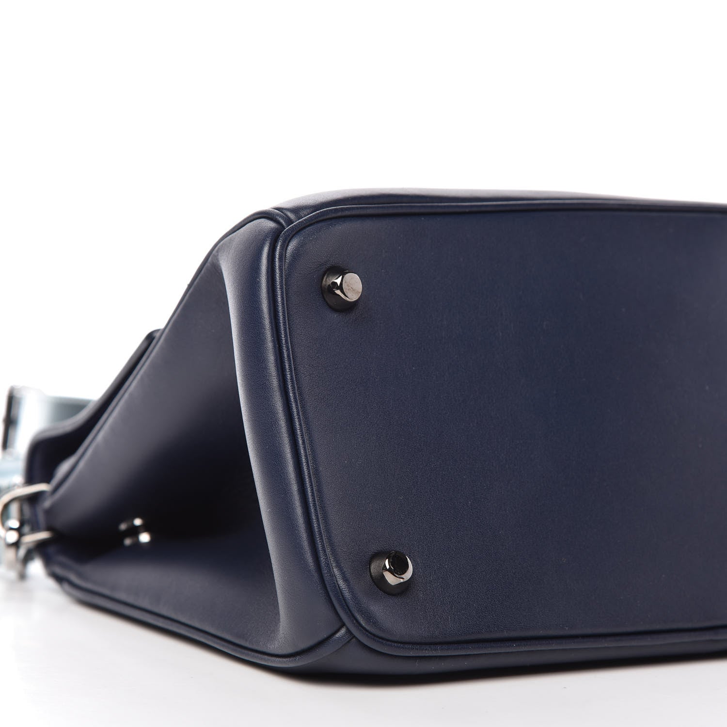 Christian Dior Metallic Patent Smooth Calfskin Small Be Dior Flap Navy Light Blue 6 of 9