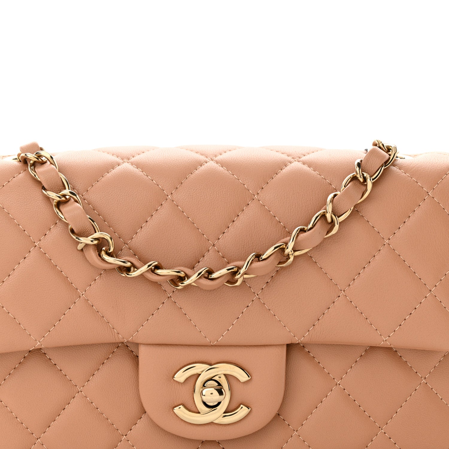 Chanel Lambskin Quilted Mini Rectangular Flap Brown 8 of 11