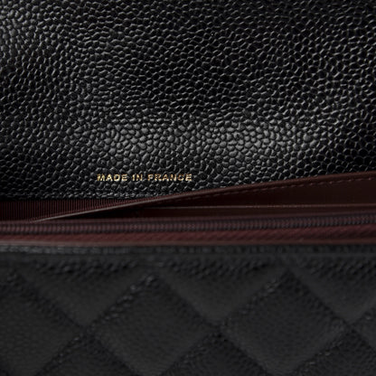 Chanel Caviar Quilted Large Gusset Flap Wallet Black 7 of 9
