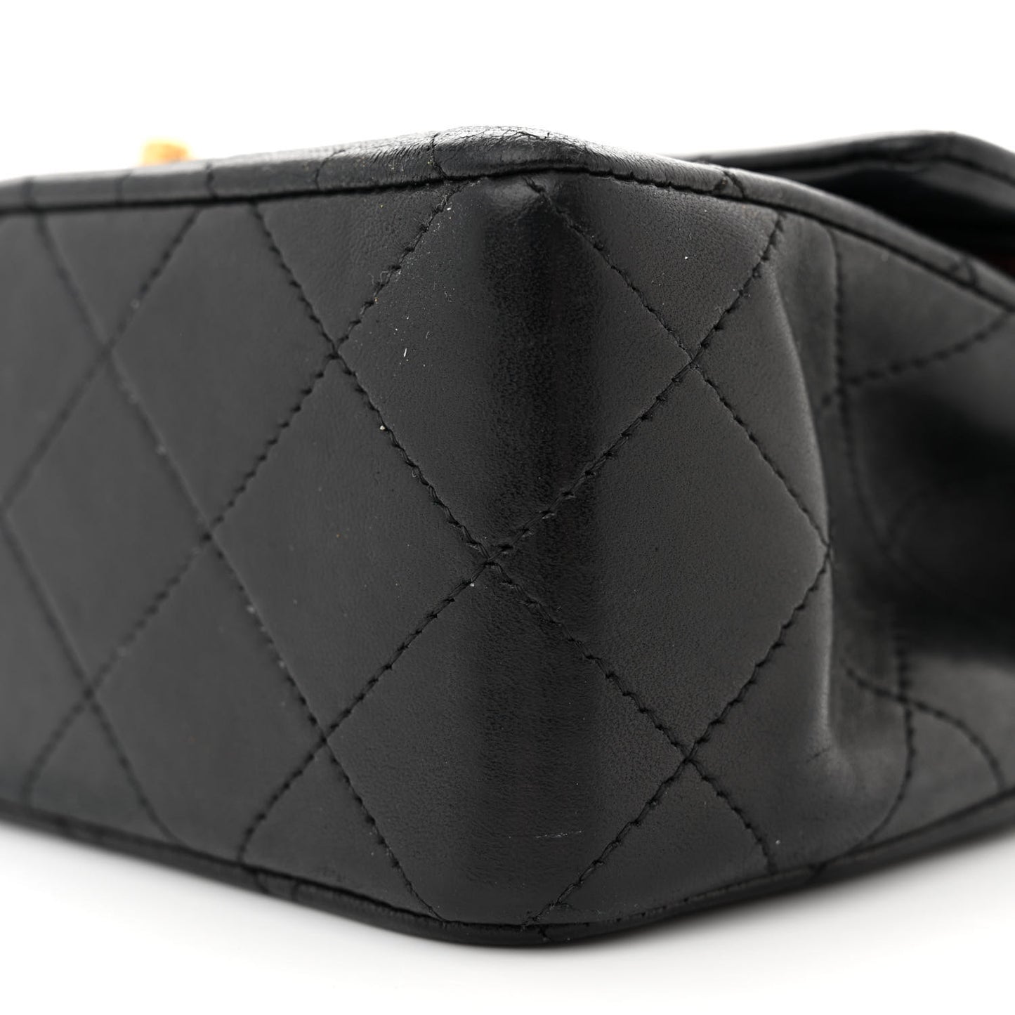 Lambskin Quilted Small Double Flap Black