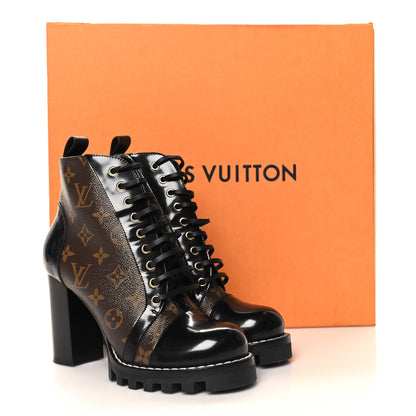 Louis Vuitton Patent Calfskin Monogram Star Trail Ankle Boots 39.5 Black 11 of 11