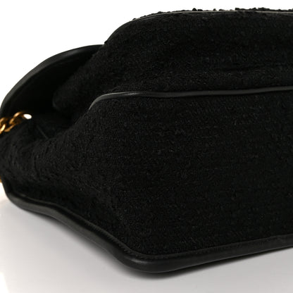 Saint Laurent Boucle Tweed Monogram Medium Niki Chain Satchel Black 6 of 7