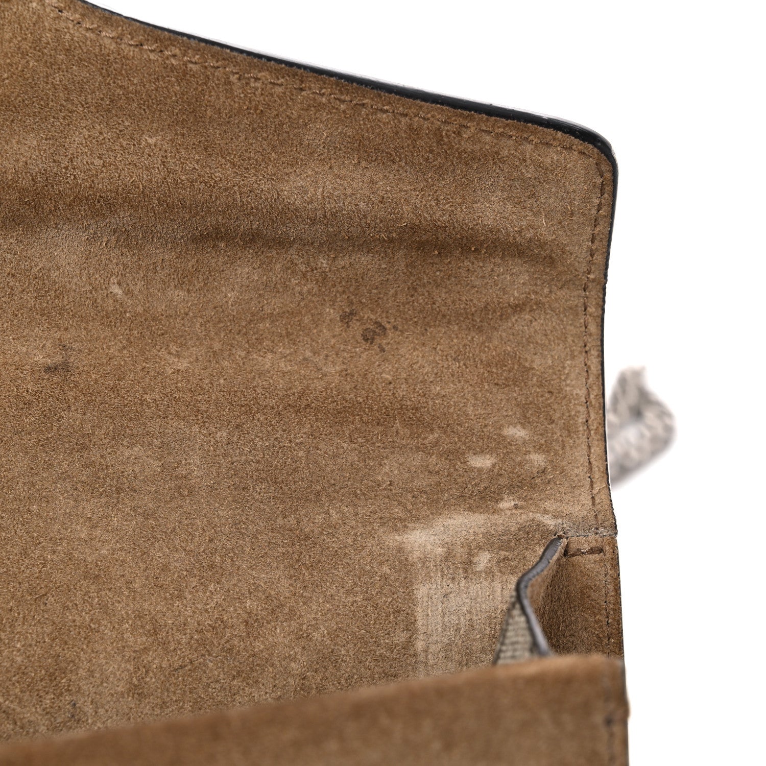 Gucci GG Supreme Monogram Suede Crystal Small Dionysus Shoulder Bag Beige Ebony Taupe 12 of 15