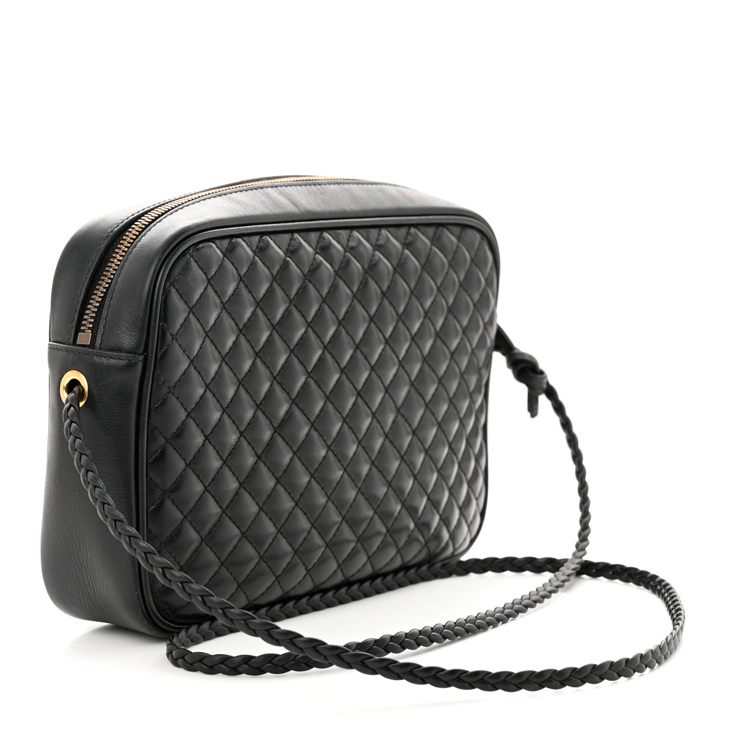 Calfskin Web Trapuntata Small GG Shoulder Bag Black