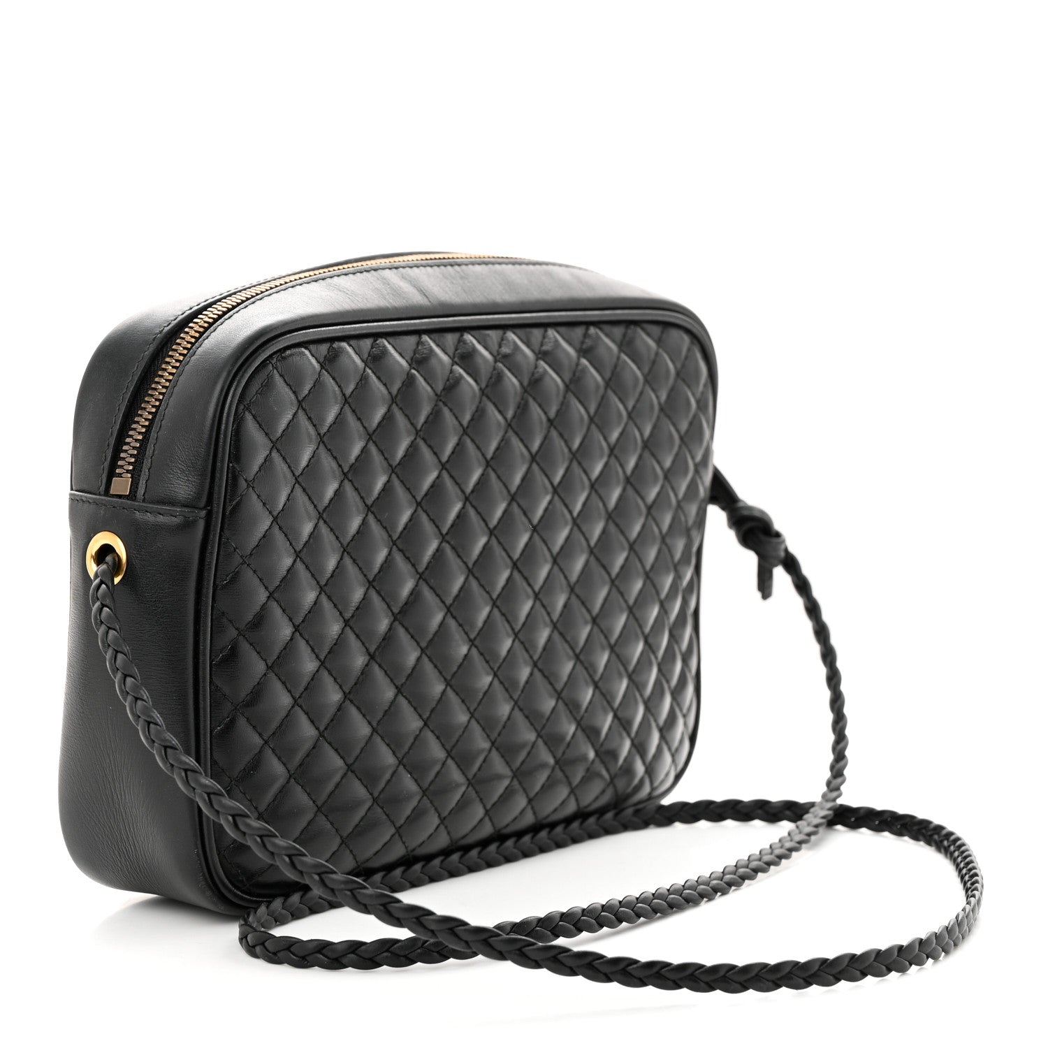 Gucci Calfskin Web Trapuntata Small GG Shoulder Bag Black 3 of 12