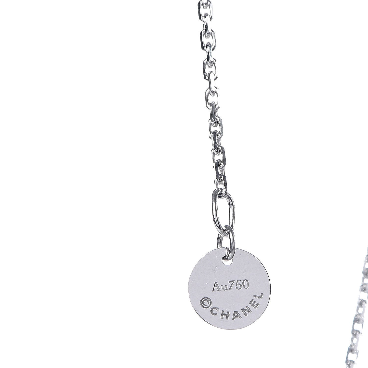 Chanel 18K White Gold Ceramic Ultra Pendant Necklace White 7 of 10