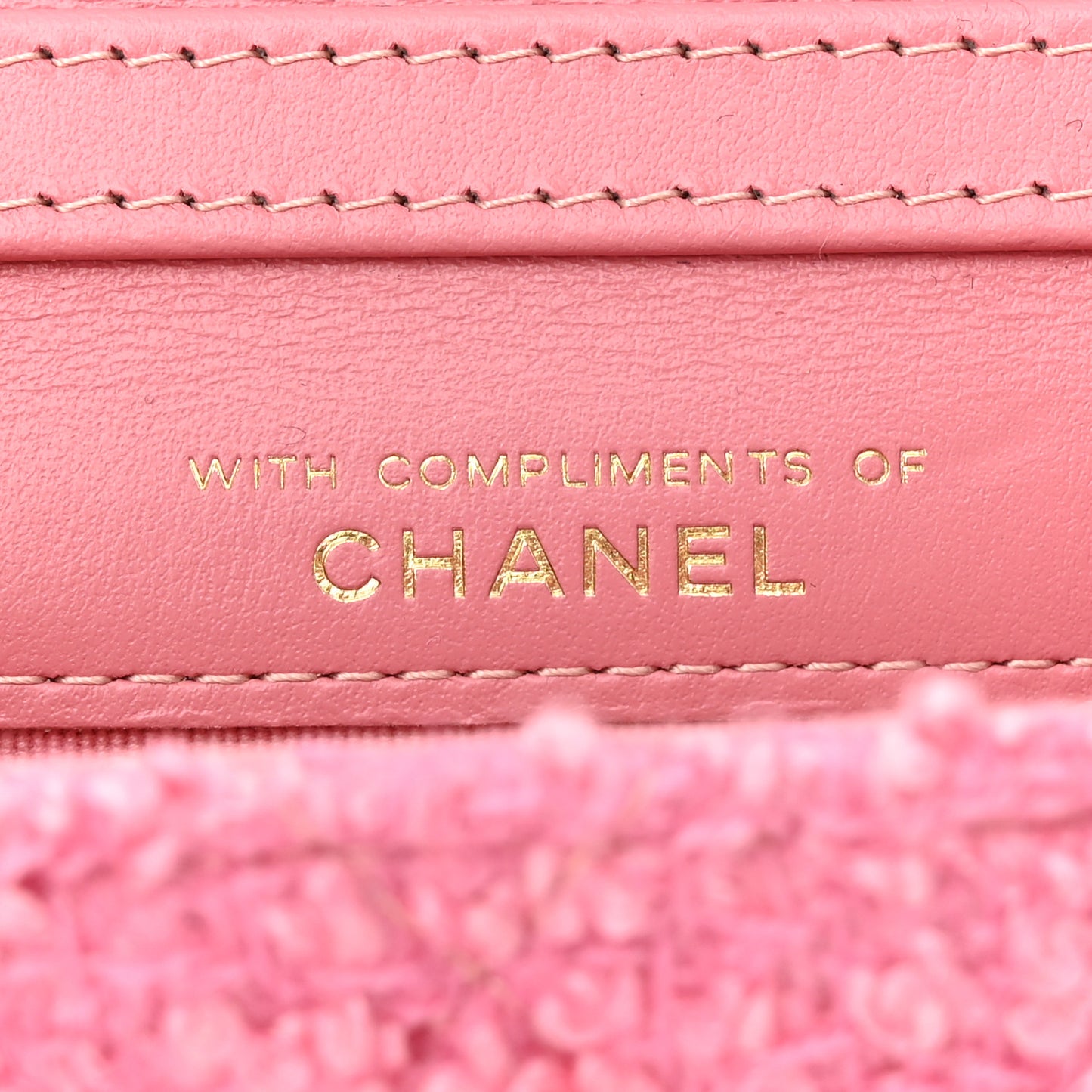 Tweed Quilted Flap Chain Waist Bag Pink