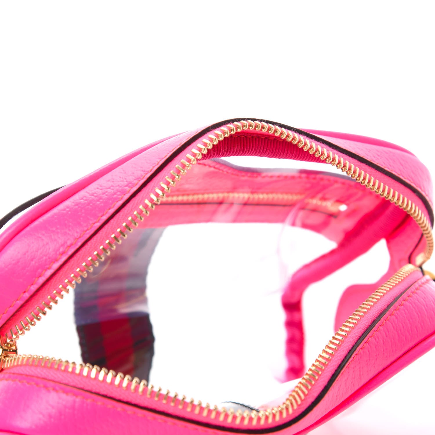 Gucci Vinyl Web Mini Ophidia Transparent Shoulder Bag Fluorescent Fuchsia 5 of 10