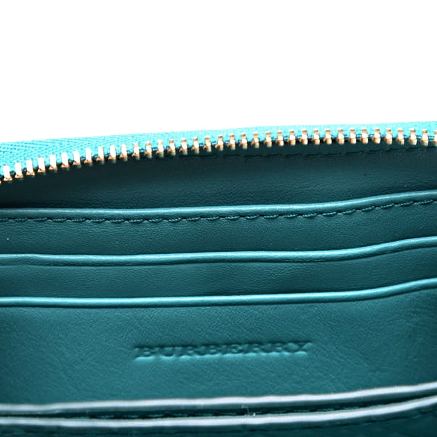 Patent London Compact Zip Around Wallet Aqua Green