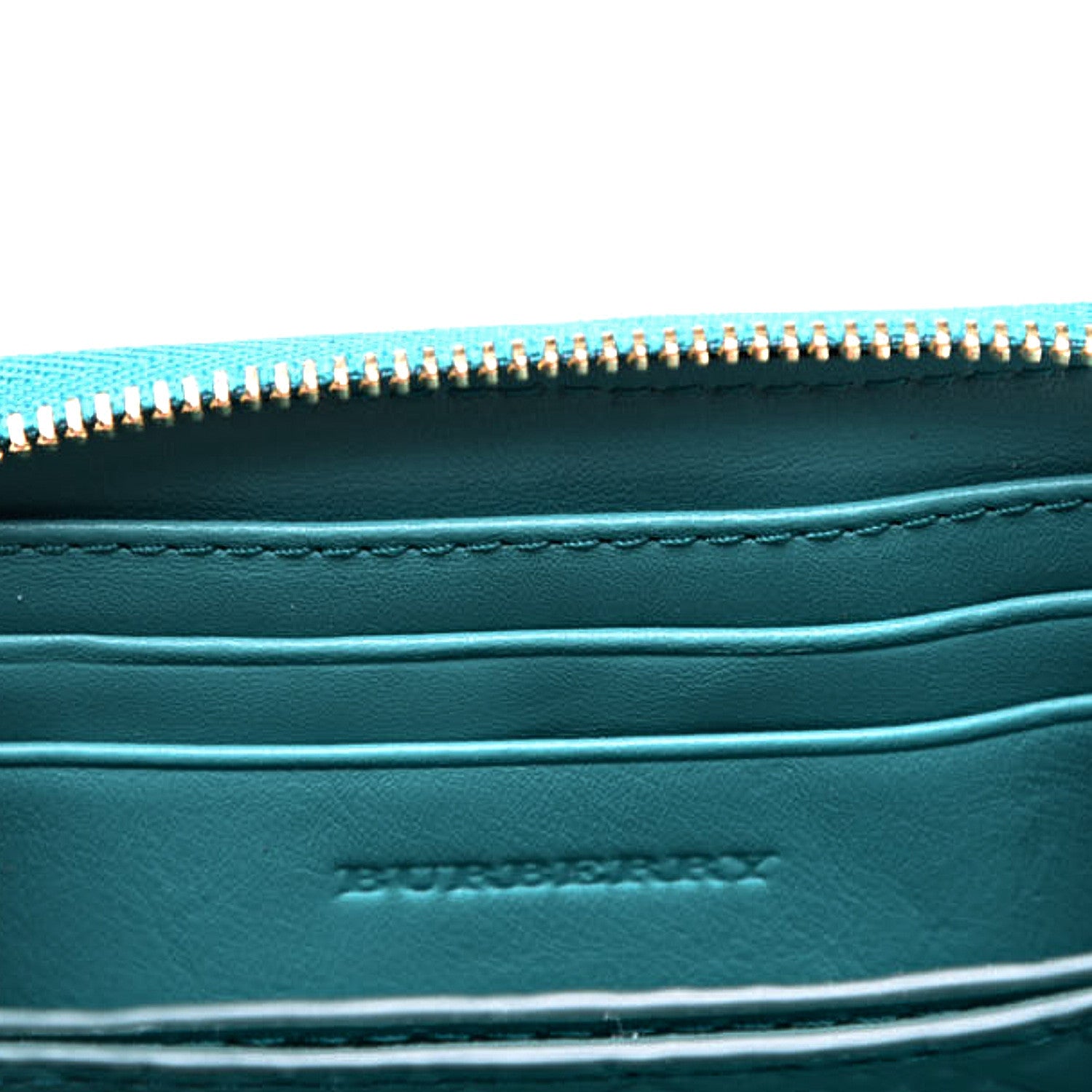 Burberry Patent London Compact Zip Around Wallet Aqua Green 5 of 10
