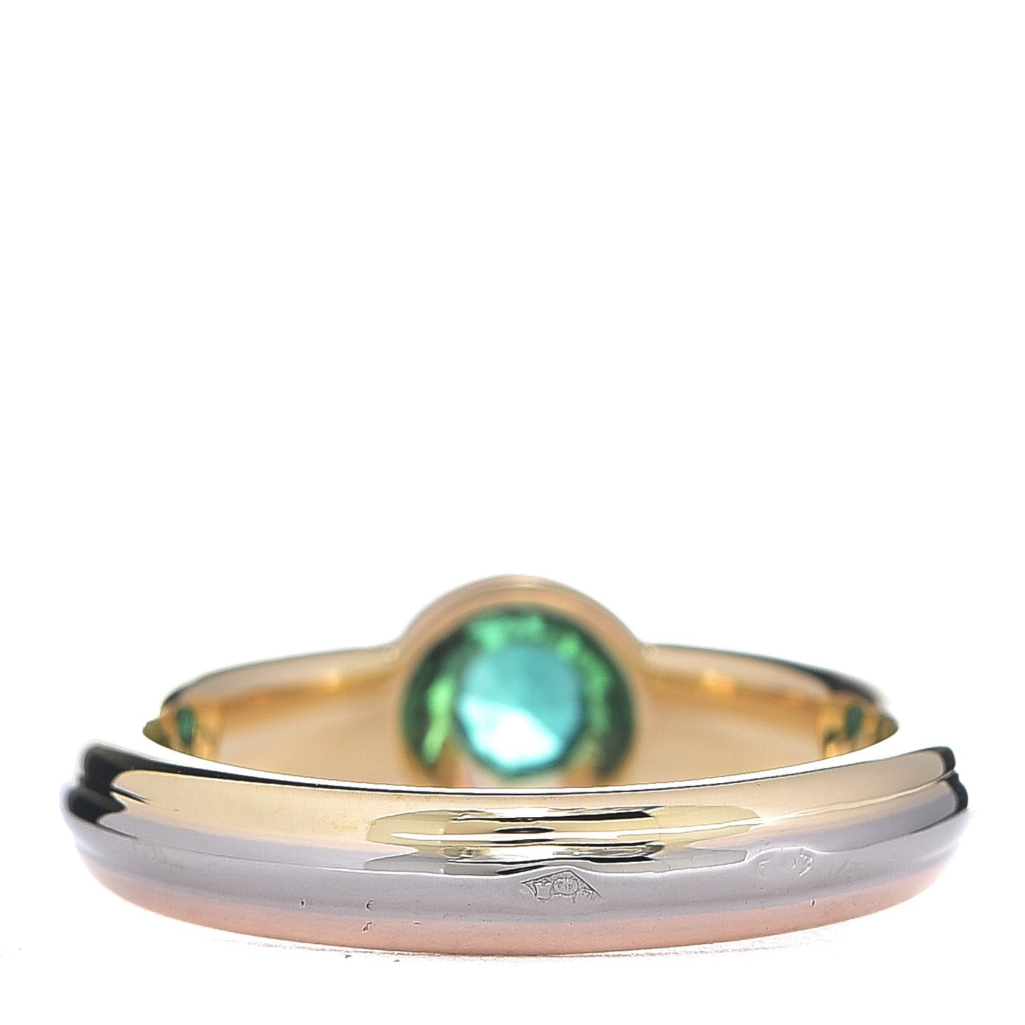18K Pink Yellow White Gold Emerald Ring 48 4.5