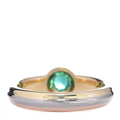 Cartier 18K Pink Yellow White Gold Emerald Ring 48 4.5 4 of 9