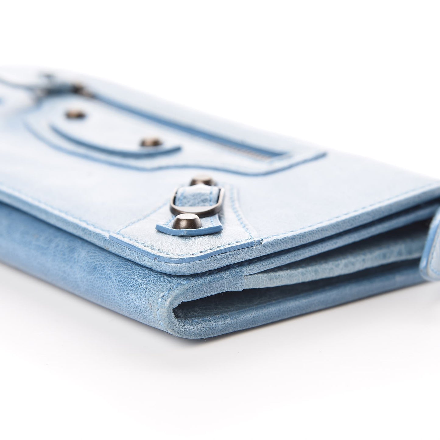 Agneau Classic Hardware Money Wallet Sky Blue