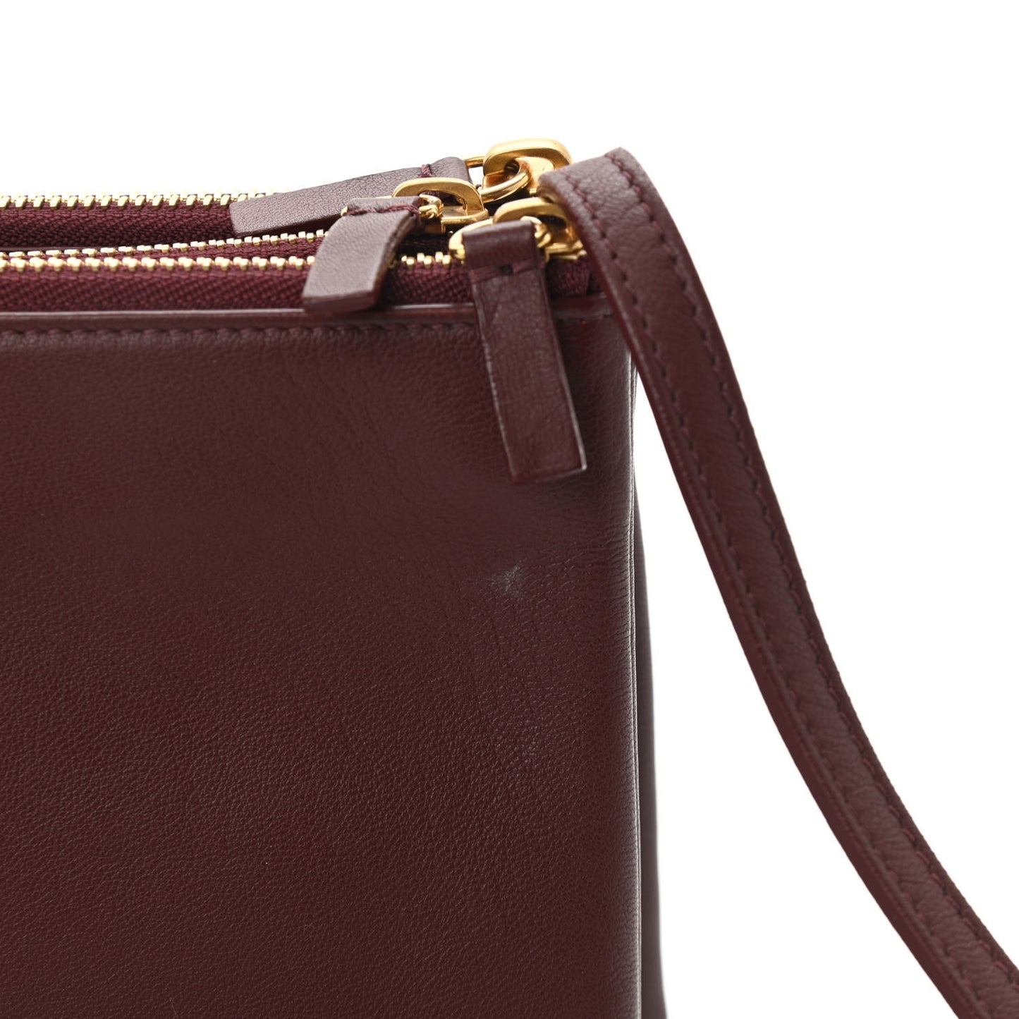 Lambskin Large Trio Crossbody Bag Burgundy