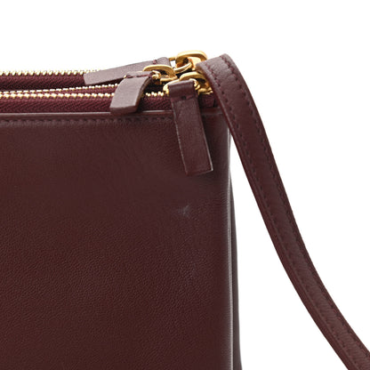 Celine Lambskin Large Trio Crossbody Bag Burgundy 11 of 11