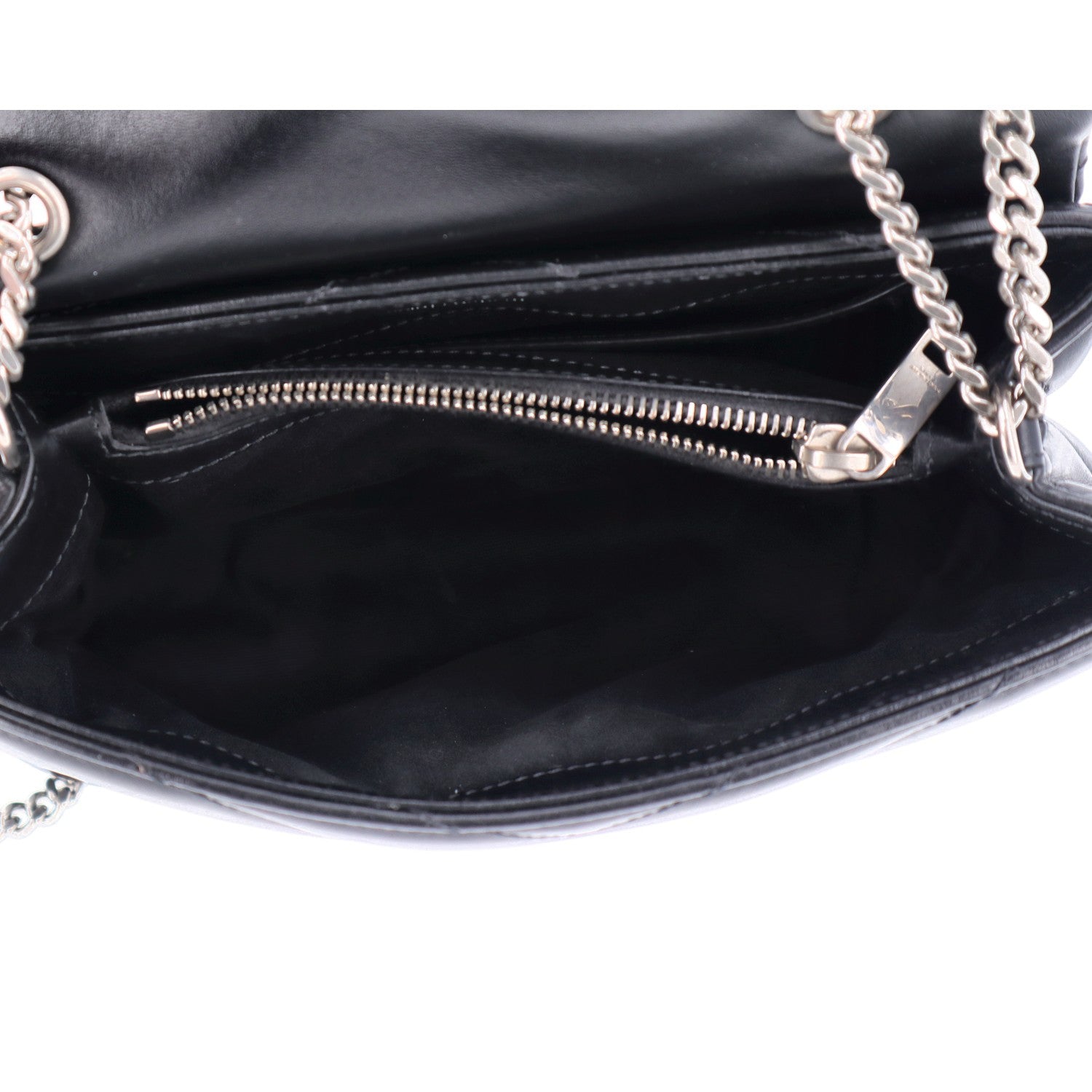 Saint Laurent Calfskin Y Quilted Monogram Small Loulou Chain Satchel Black 5 of 11