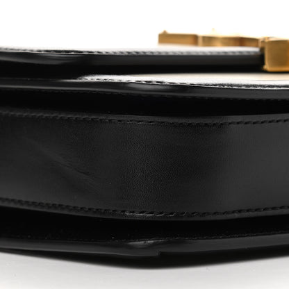 Saint Laurent Smooth Calfskin Small Two-tone Solferino Satchel Ivory Natural Black 7 of 10