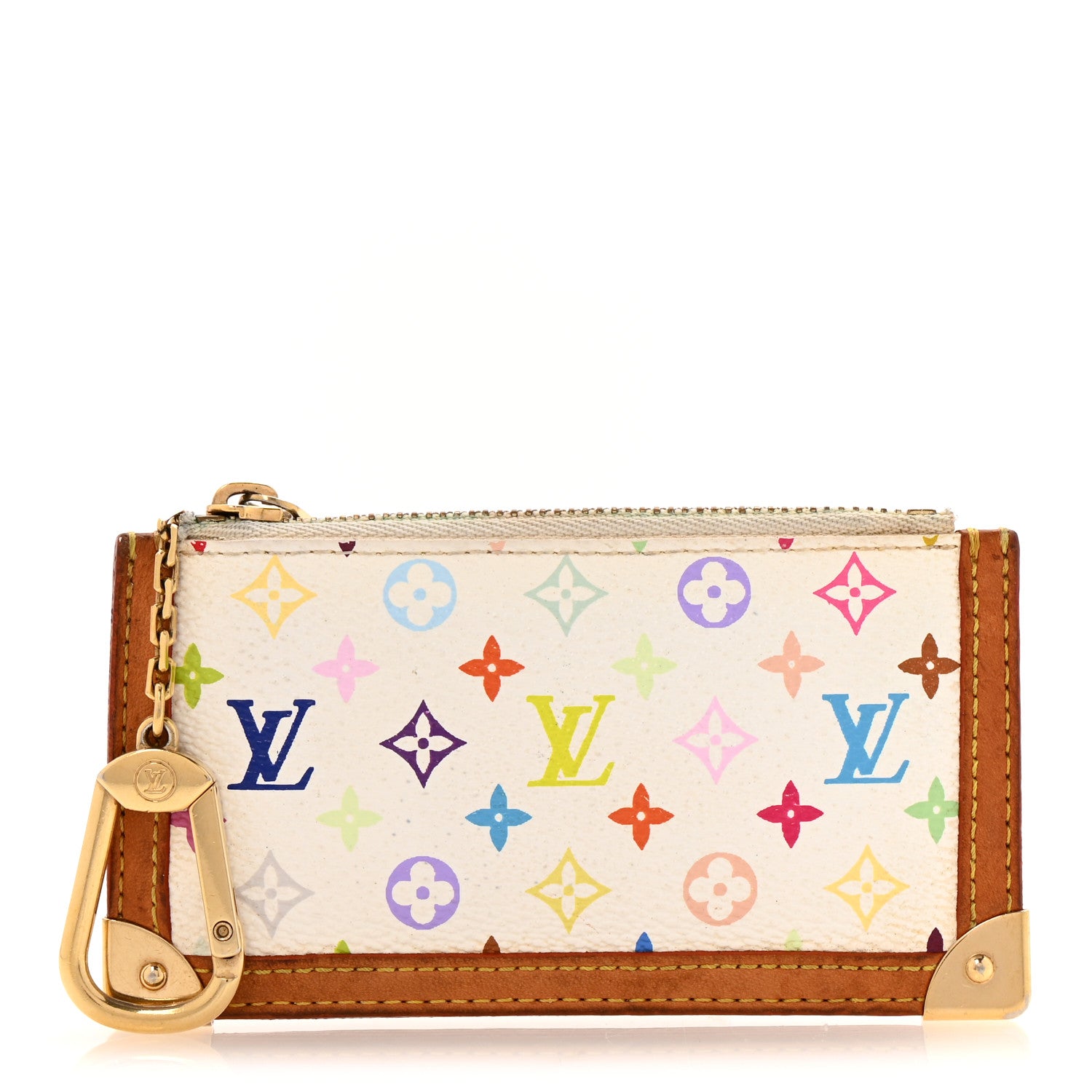Louis Vuitton Monogram Multicolor Key Pouch White 1 of 8