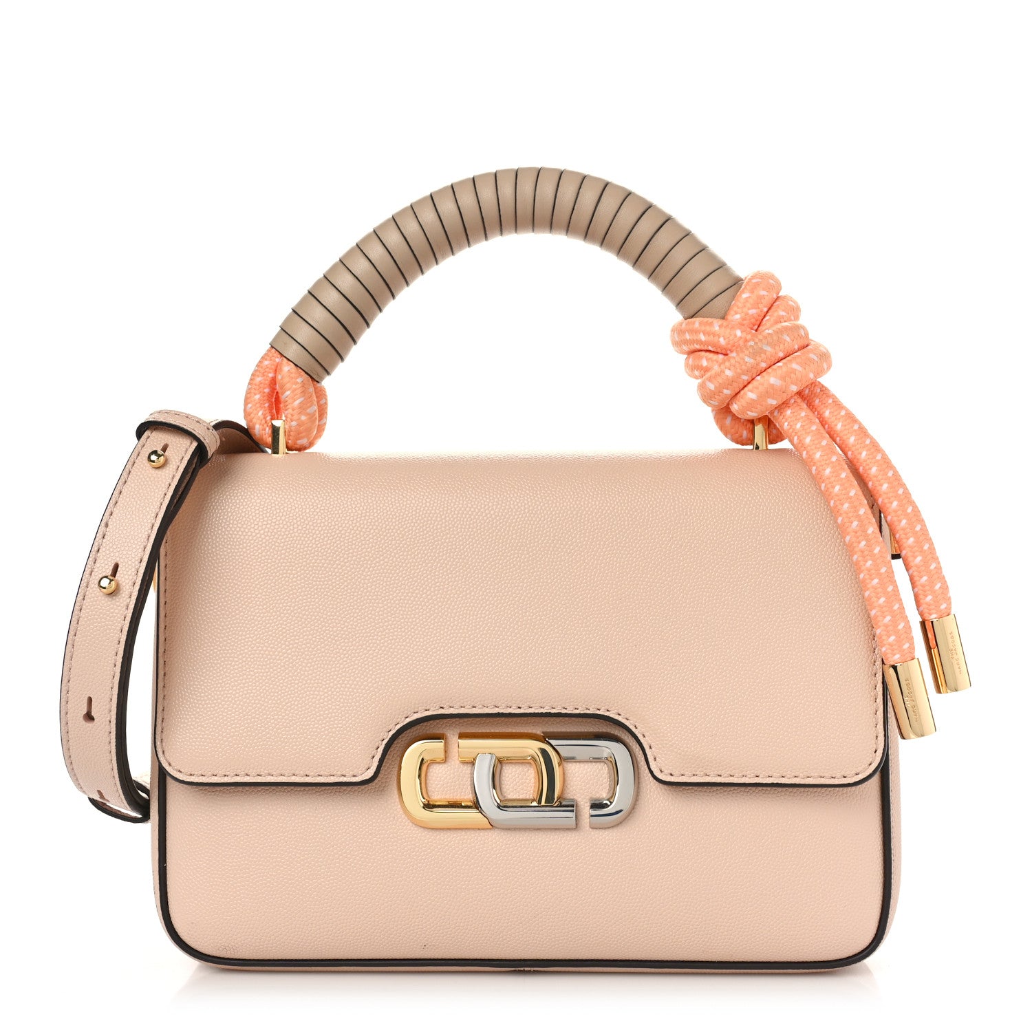 Marc Jacobs Textured Calfskin The J Link Shoulder Bag Apricot Beige 1 of 8