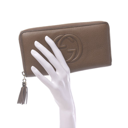 Gucci Pebbled Calfskin Soho Zip Around Wallet Brown 2 of 14