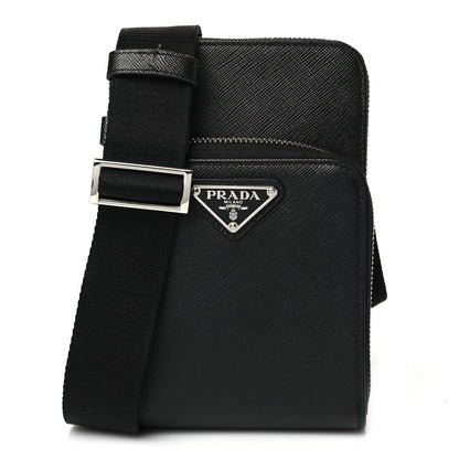 Prada Saffiano Phone Crossbody Pouch Black 1 of 9