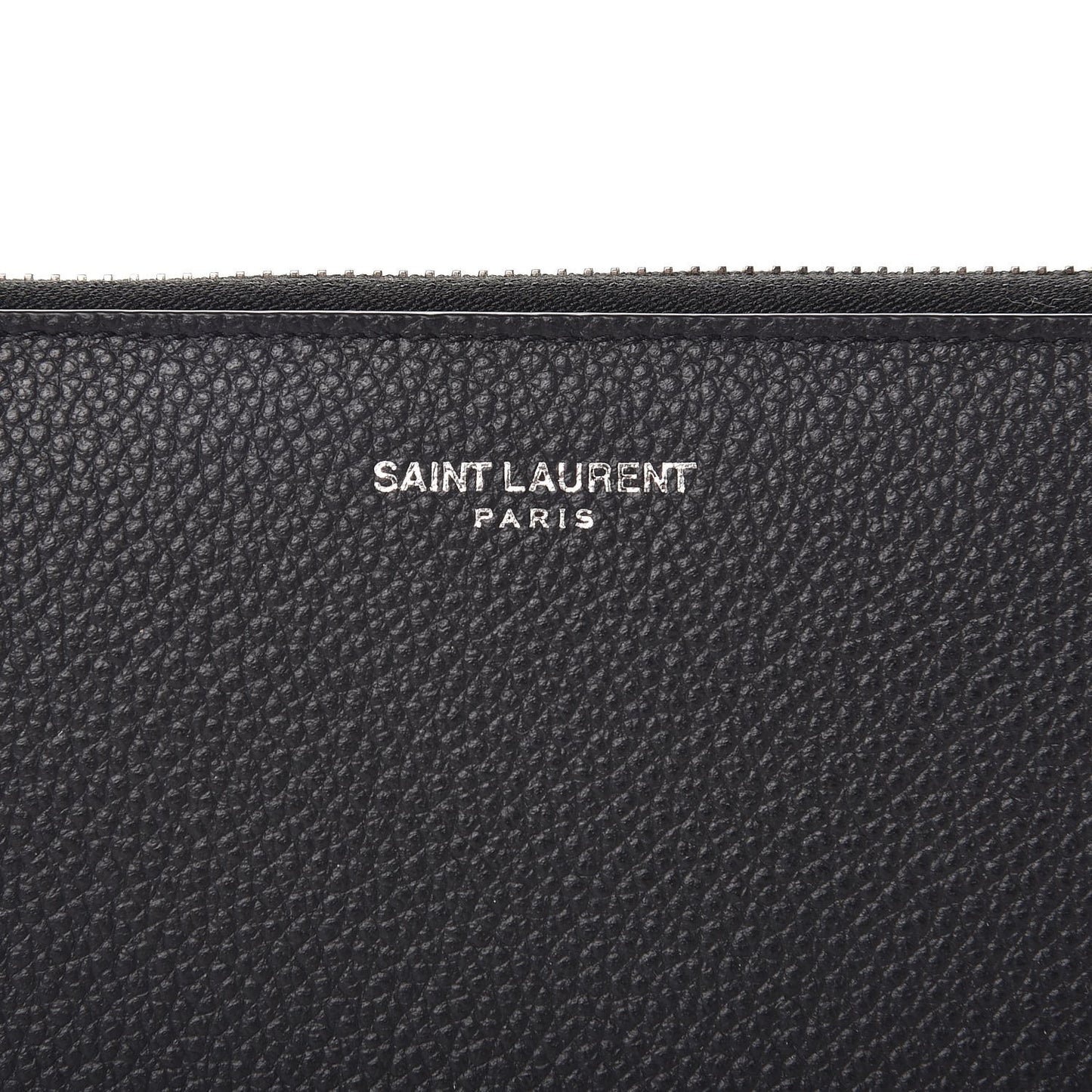 Grained Calfskin Rive Gauche Zip Around Wallet Black