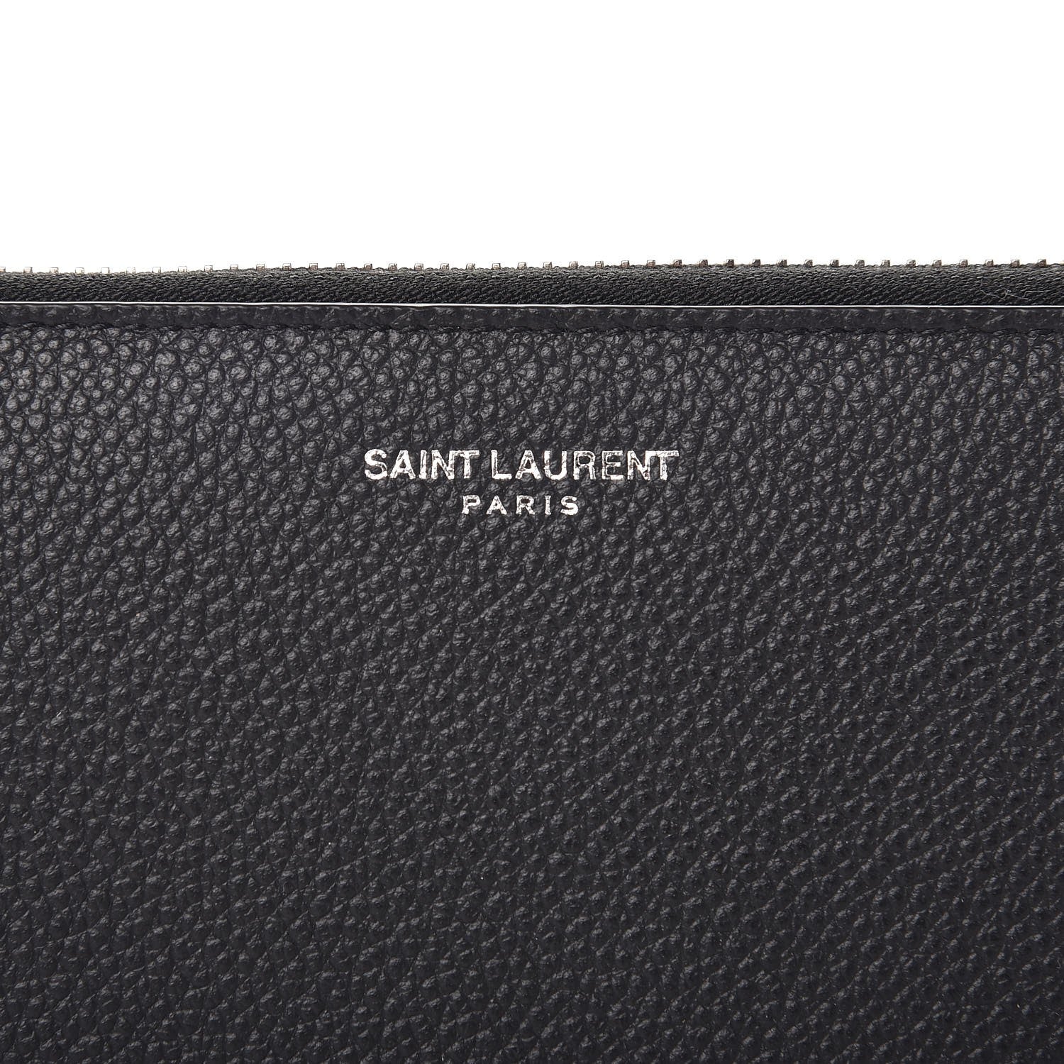 Saint Laurent Grained Calfskin Rive Gauche Zip Around Wallet Black 7 of 8