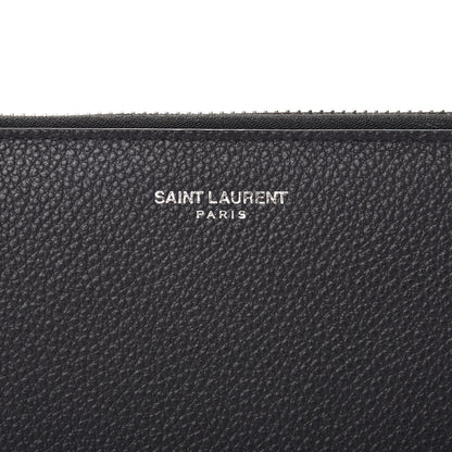 Saint Laurent Grained Calfskin Rive Gauche Zip Around Wallet Black 7 of 8