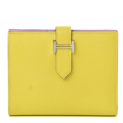 Hermes Epsom Verso Bearn Compact Wallet Lime Mauve Silvestre 1 of 8