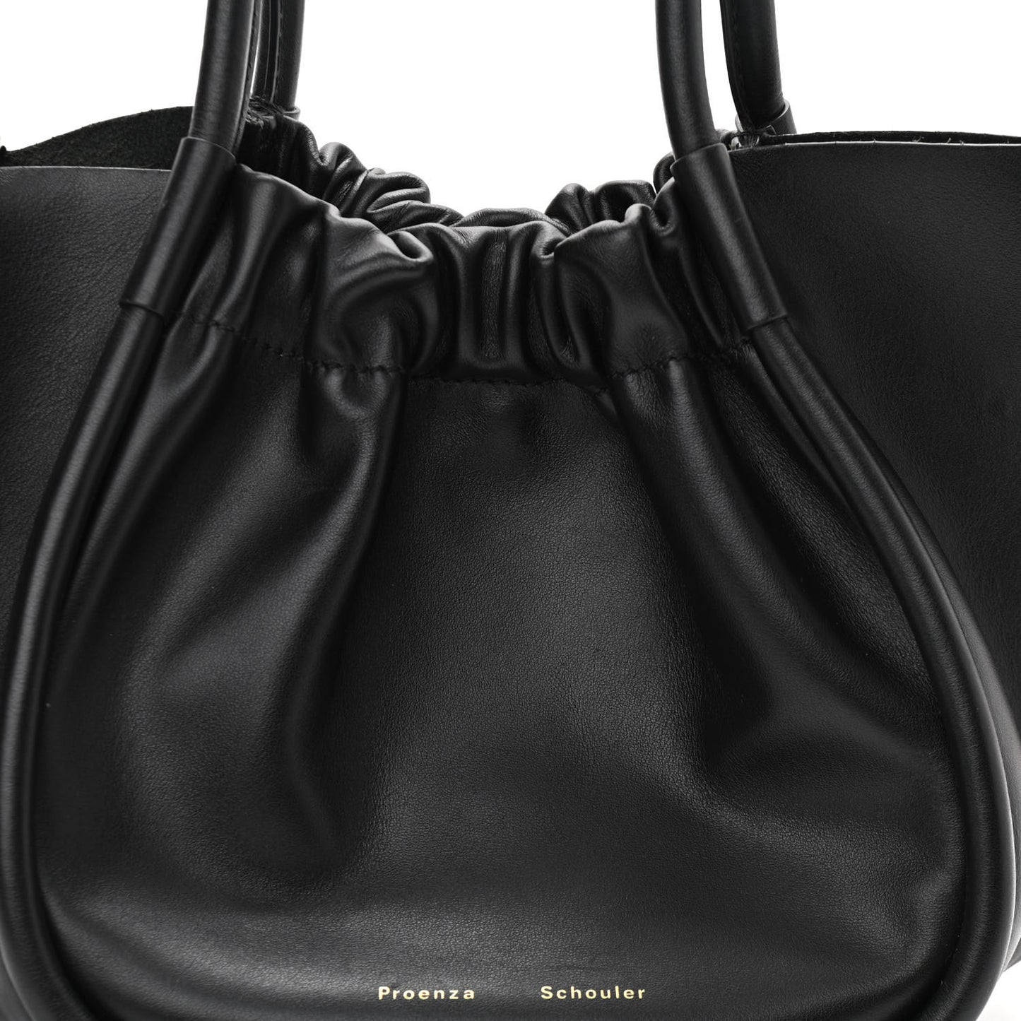 Calfskin Small Ruched Tote Black