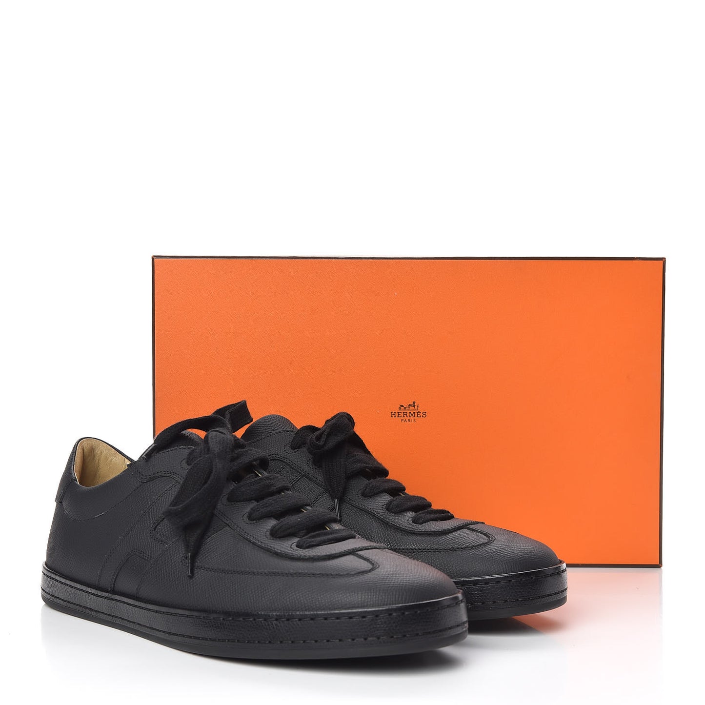 Matte Epsom Calfskin Mens Olympic Sneakers 43 Black