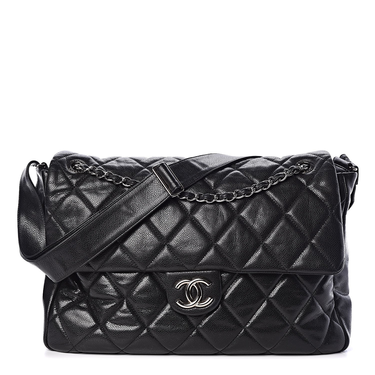 Chanel Glazed Caviar Large Nature Flap Bag Black 1 of 9