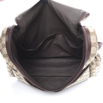 Gucci Monogram Natural Pigskin Large Diaper Bag Beige Ebony Cocoa Dark Chocolate 6 of 15
