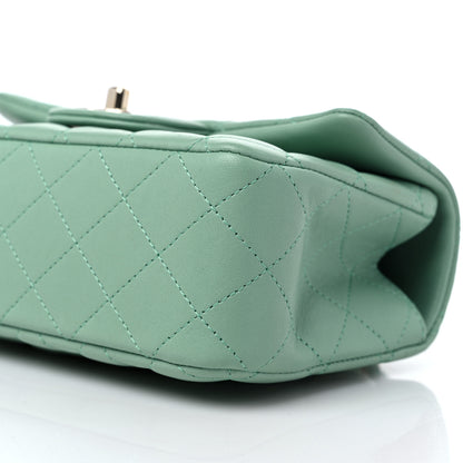 Chanel Lambskin Quilted Mini Top Handle Rectangular Flap Light Green 9 of 10