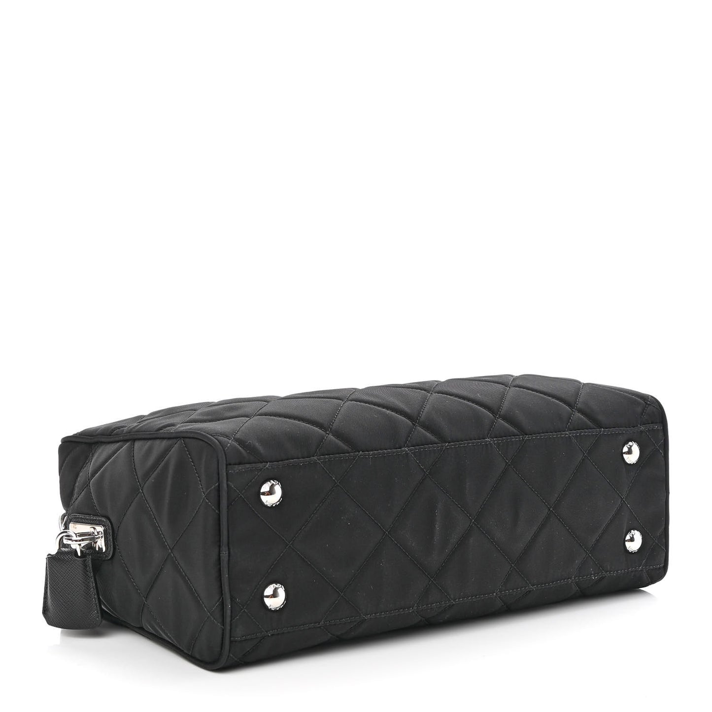 Nylon Tessuto Impuntu Quilted Shoulder Bag Black