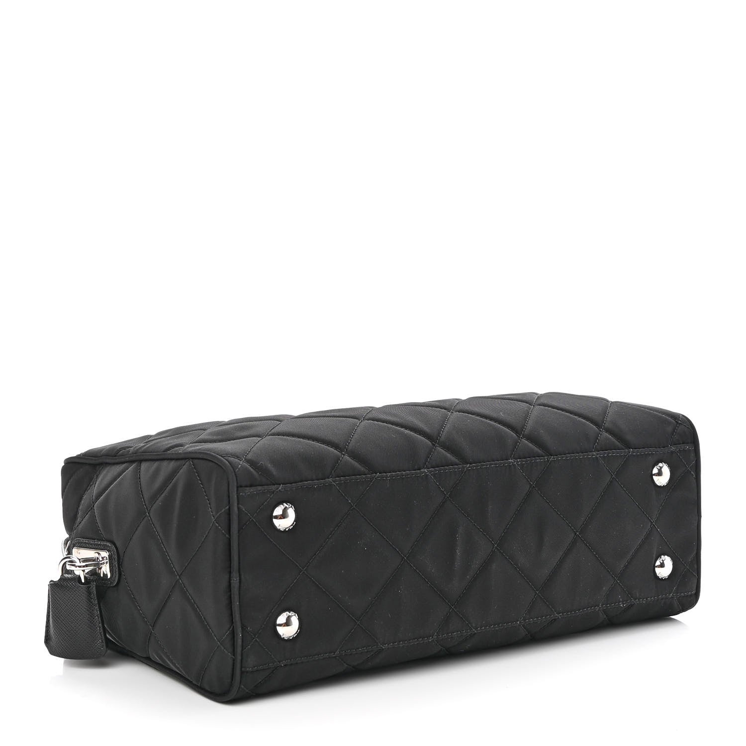 Prada Nylon Tessuto Impuntu Quilted Shoulder Bag Black 4 of 9