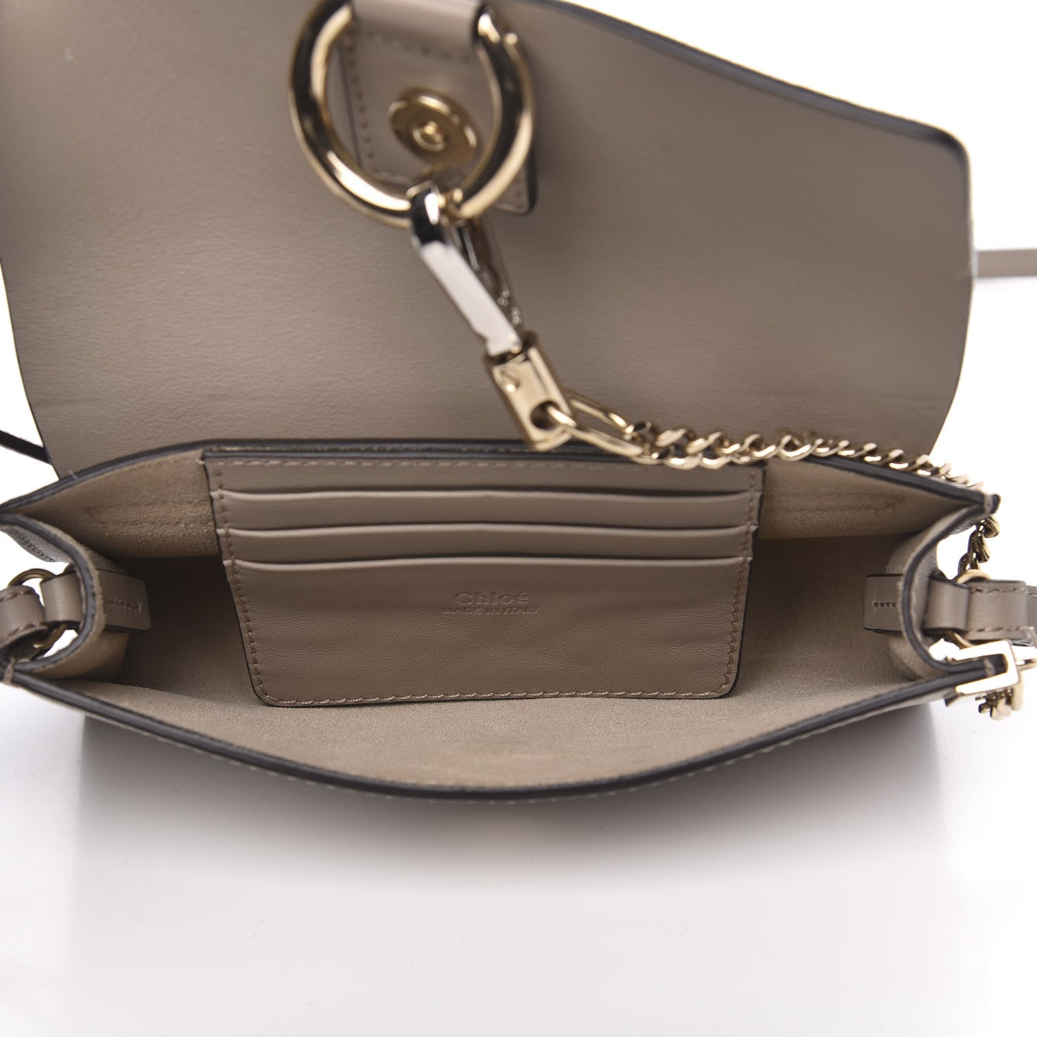 Chloe Suede Calfskin Mini Faye Shoulder Bag Motty Grey 5 of 10