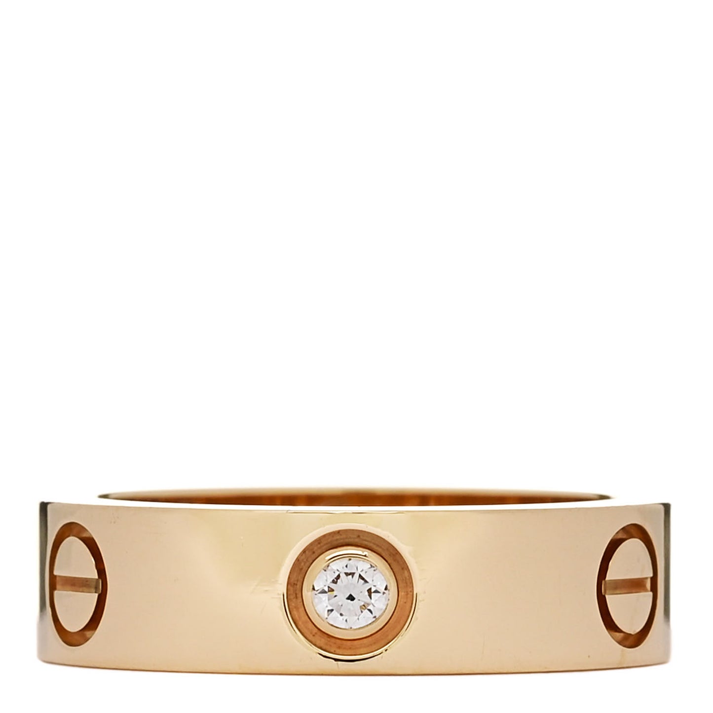 18K Yellow Gold 3 Diamond 5.5mm LOVE Ring 56 7.5