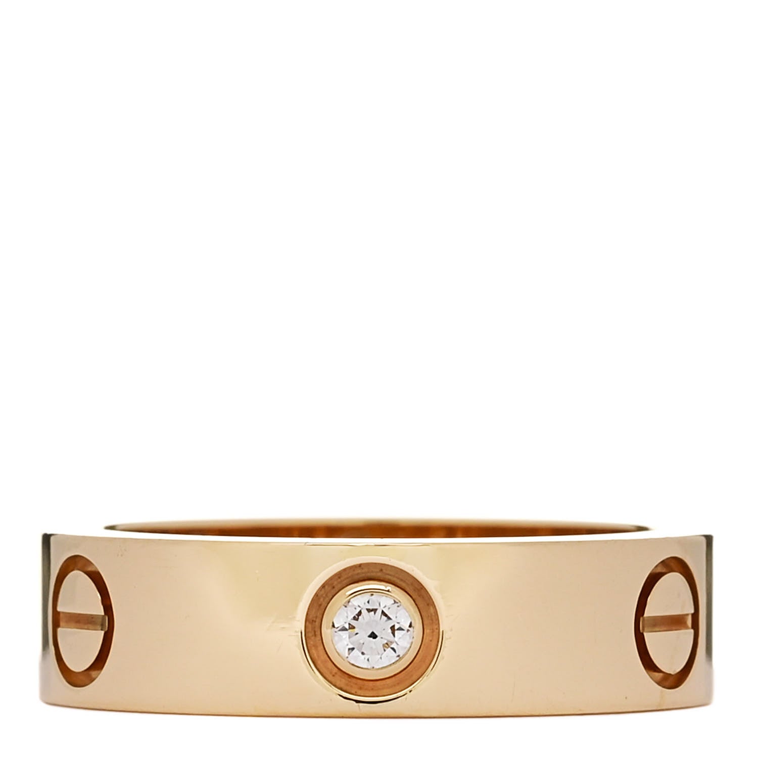 Cartier 18K Yellow Gold 3 Diamond 5.5mm LOVE Ring 56 7.5 1 of 4