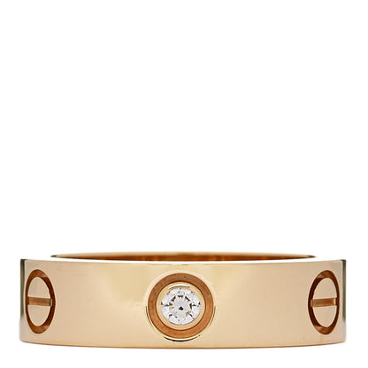 Cartier 18K Yellow Gold 3 Diamond 5.5mm LOVE Ring 56 7.5 1 of 4