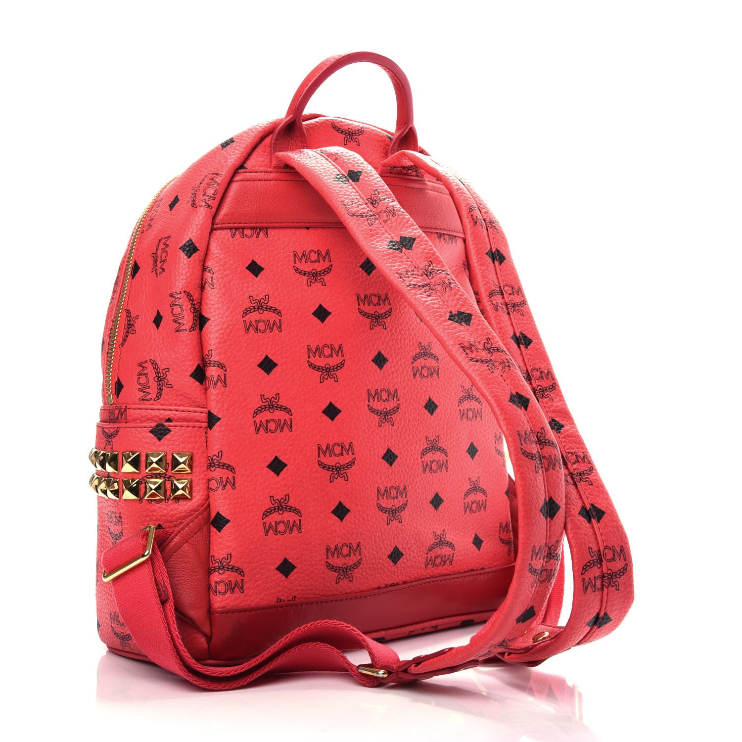 MCM Visetos Side Stud Small Stark Backpack Corail 2 of 7