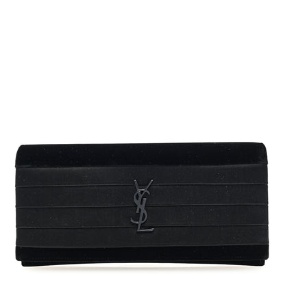 Saint Laurent Velvet Satin Monogram Smoking Clutch Black 1 of 6