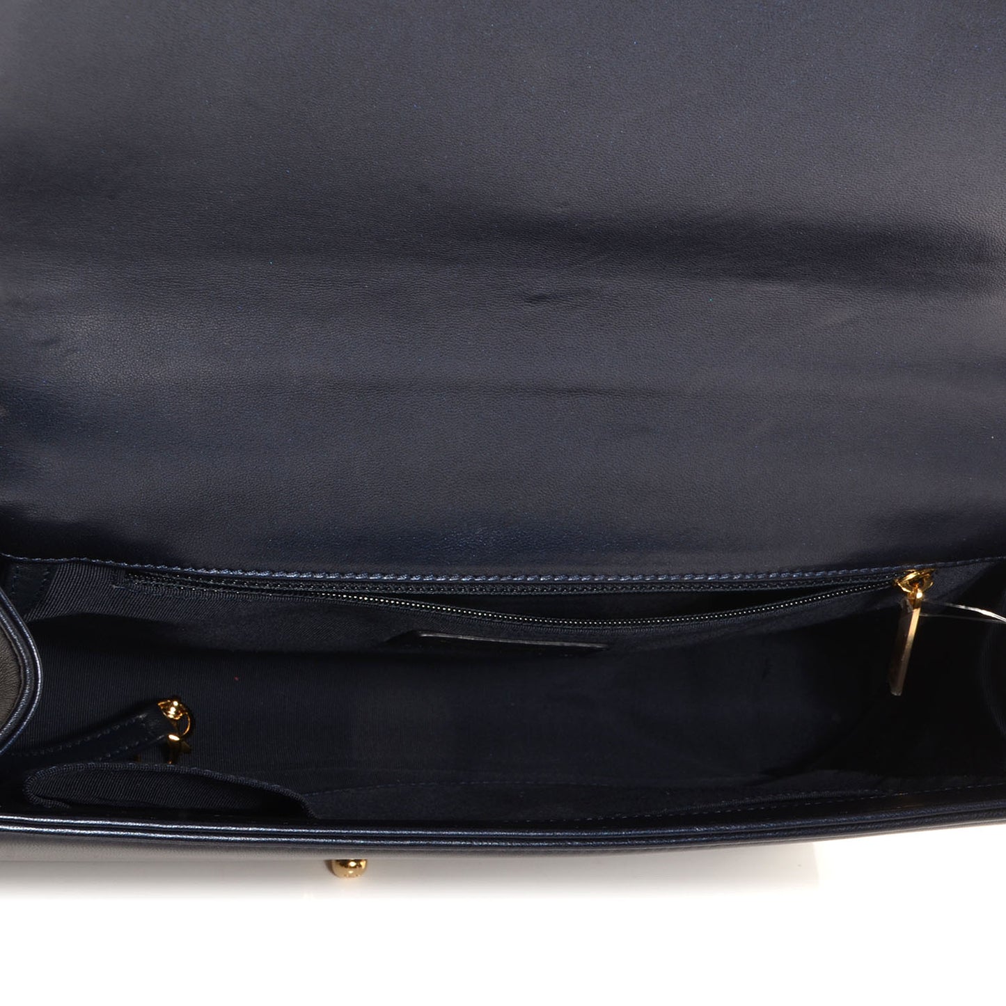 Lambskin Square Quilted Large Boy Cube Flap Navy