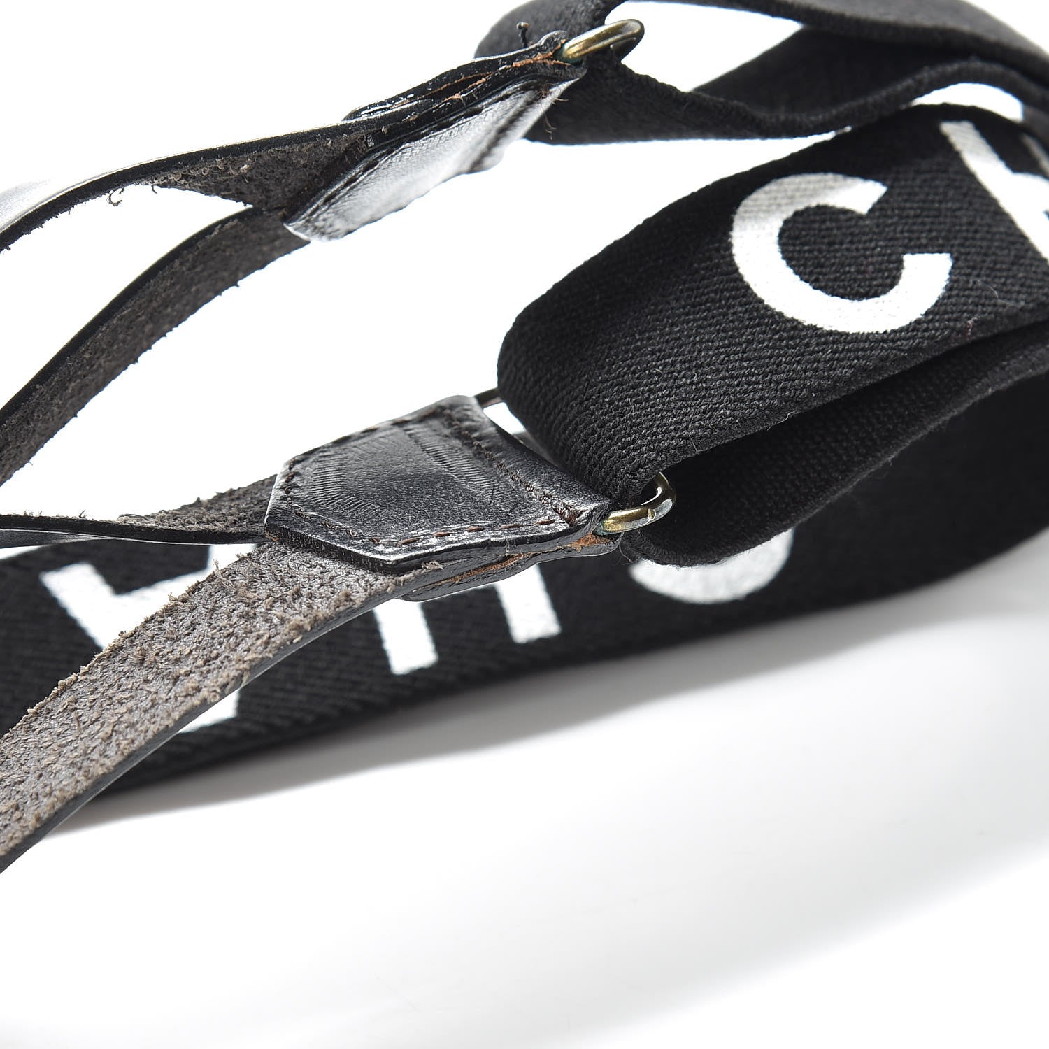 Chanel Logo Suspenders Black White 5 of 8