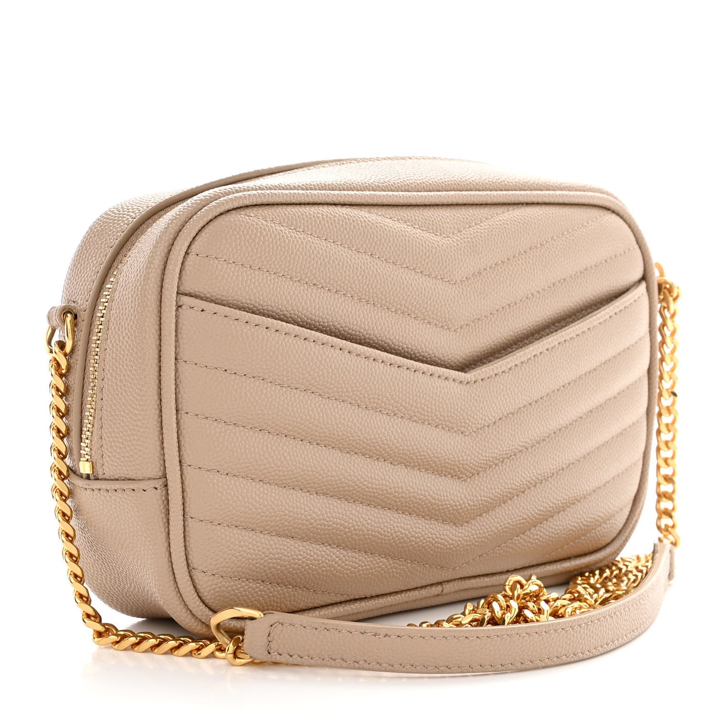 Grain De Poudre Matelasse Monogram Mini Lou Camera Bag Dark Beige
