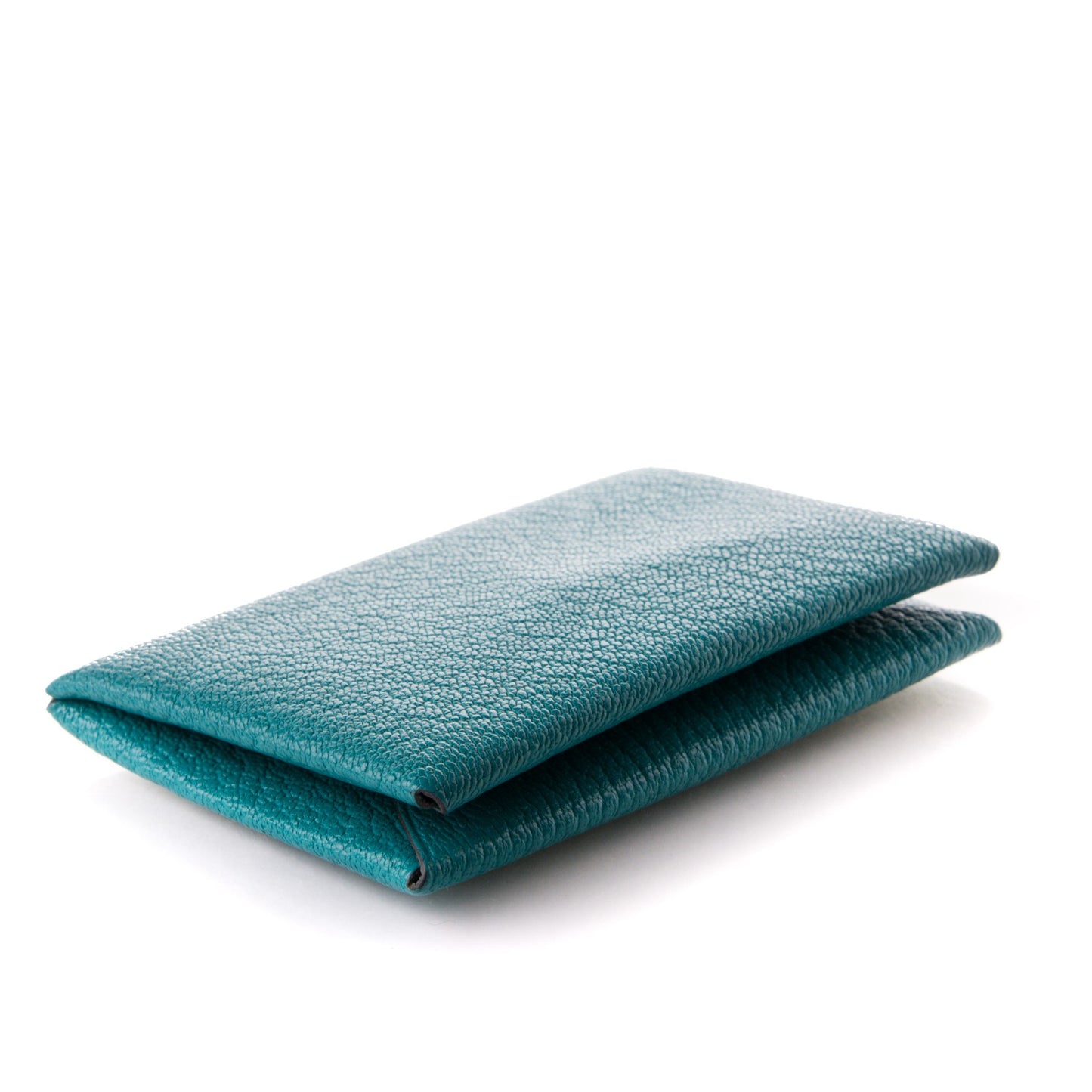 Chevre Mysore Calvi Card Case Bleu Paon