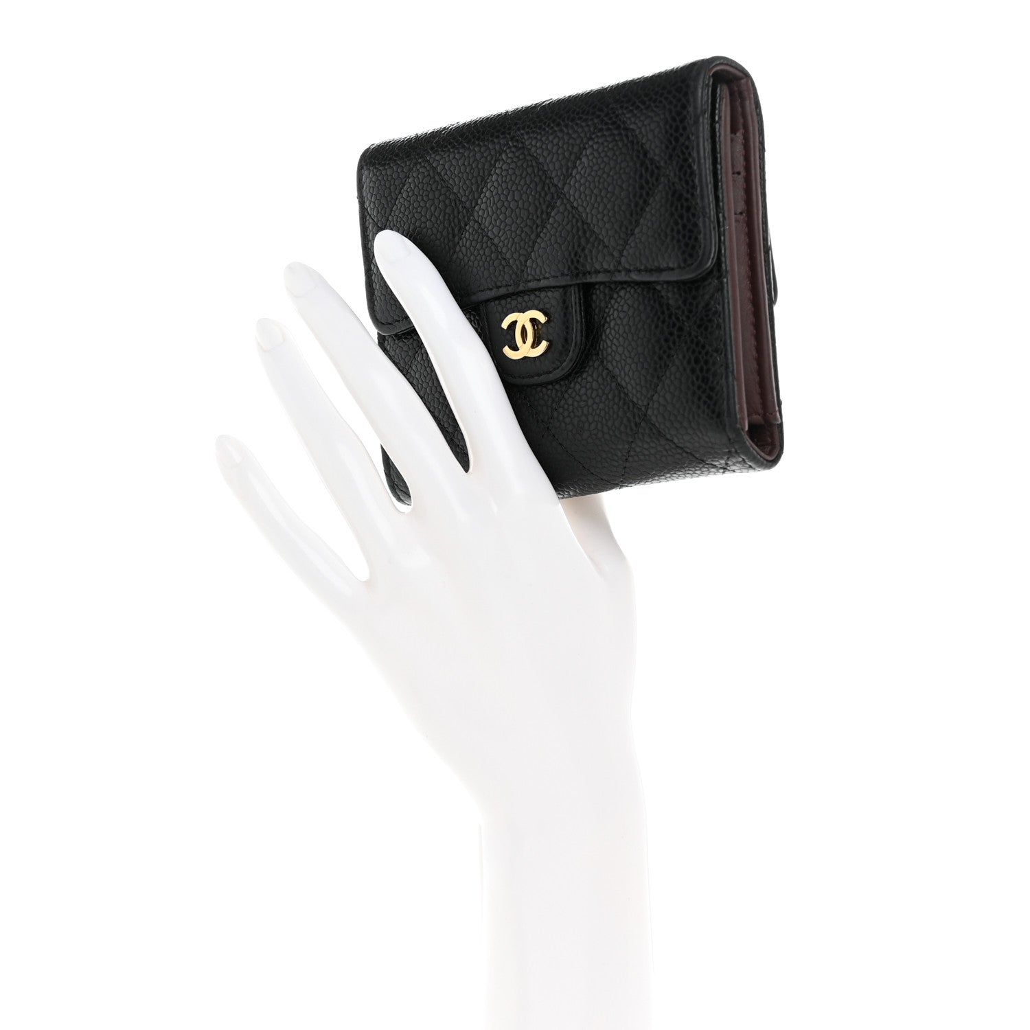 Chanel Caviar Quilted Compact Flap Wallet Black 2 of 15