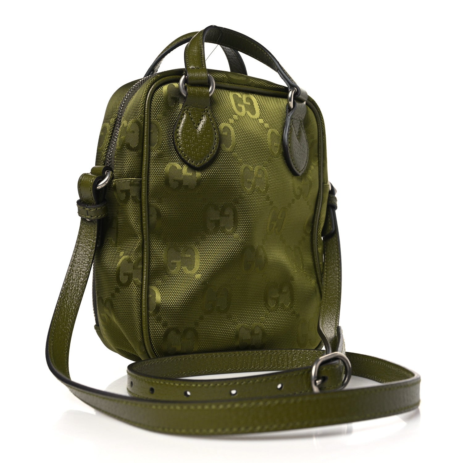 Gucci Econyl Nylon Monogram Off The Grid Shoulder Bag Juniper Green 3 of 9