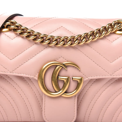 Gucci Calfskin Matelasse Mini GG Marmont Shoulder Bag Perfect Pink 10 of 10