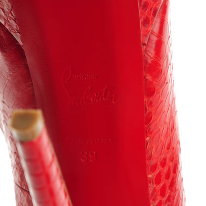Christian Louboutin Python Lucido Bianca 140 Pumps 39 Red 6 of 7